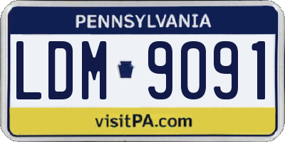 PA license plate LDM9091