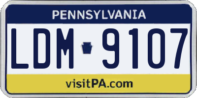 PA license plate LDM9107