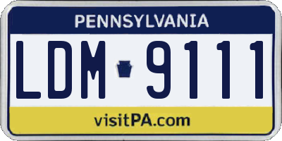 PA license plate LDM9111
