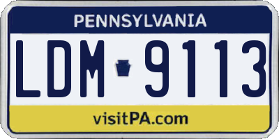 PA license plate LDM9113