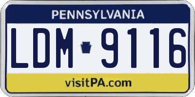 PA license plate LDM9116