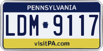 PA license plate LDM9117
