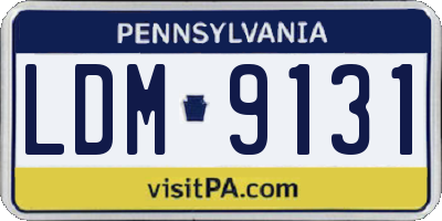 PA license plate LDM9131