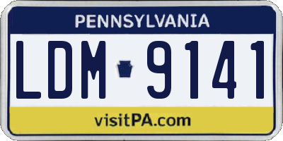 PA license plate LDM9141