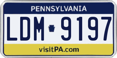 PA license plate LDM9197