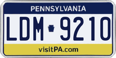 PA license plate LDM9210