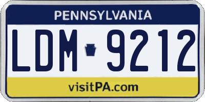 PA license plate LDM9212