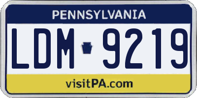 PA license plate LDM9219