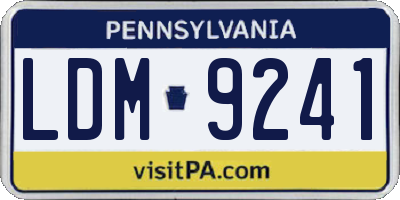 PA license plate LDM9241