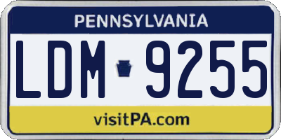 PA license plate LDM9255