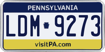 PA license plate LDM9273