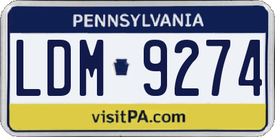 PA license plate LDM9274
