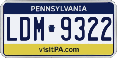 PA license plate LDM9322