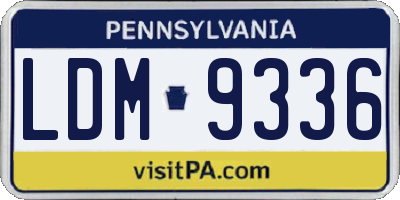 PA license plate LDM9336