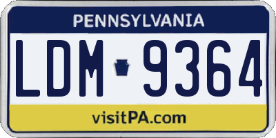 PA license plate LDM9364