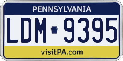 PA license plate LDM9395