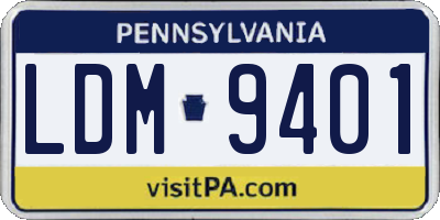 PA license plate LDM9401