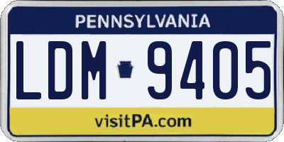 PA license plate LDM9405