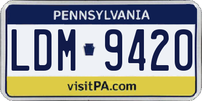 PA license plate LDM9420