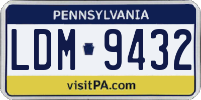 PA license plate LDM9432