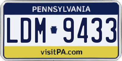 PA license plate LDM9433