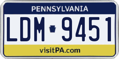 PA license plate LDM9451