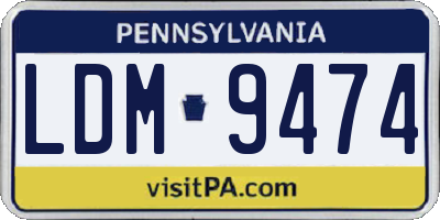 PA license plate LDM9474