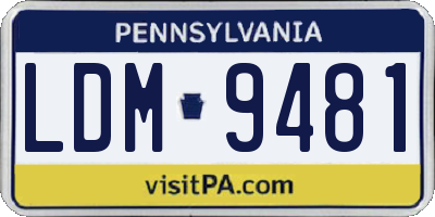 PA license plate LDM9481