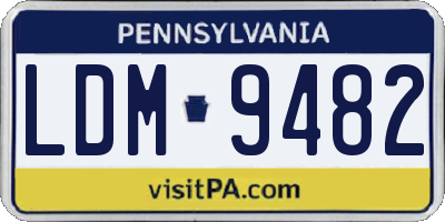 PA license plate LDM9482