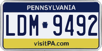 PA license plate LDM9492