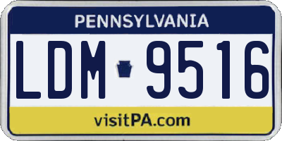 PA license plate LDM9516