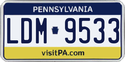 PA license plate LDM9533