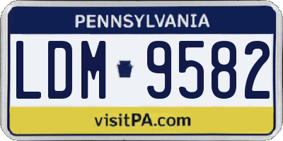 PA license plate LDM9582