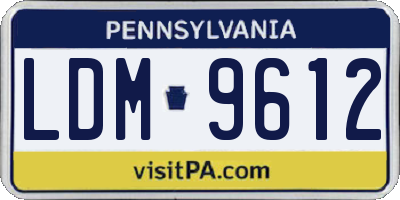 PA license plate LDM9612