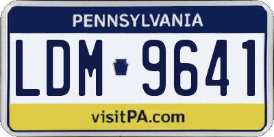 PA license plate LDM9641