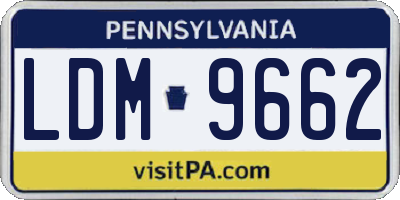 PA license plate LDM9662