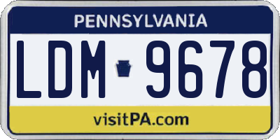 PA license plate LDM9678