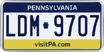 PA license plate LDM9707