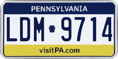 PA license plate LDM9714