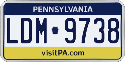 PA license plate LDM9738