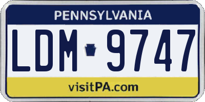 PA license plate LDM9747