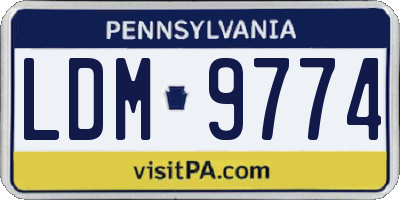 PA license plate LDM9774