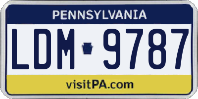 PA license plate LDM9787