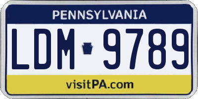 PA license plate LDM9789
