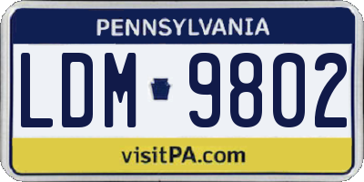 PA license plate LDM9802