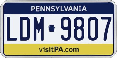 PA license plate LDM9807