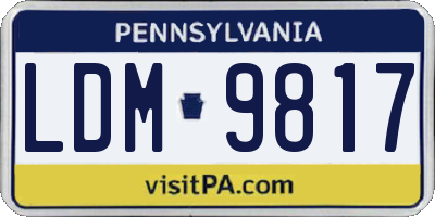 PA license plate LDM9817