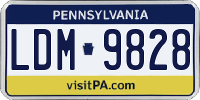 PA license plate LDM9828