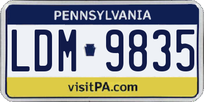 PA license plate LDM9835