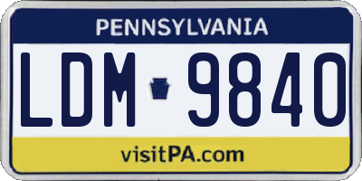 PA license plate LDM9840
